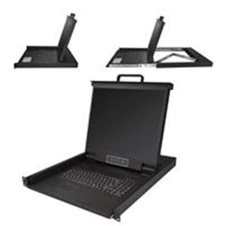 Ezgeneration 19 in. 1U Single-Port KVM Console for Server Rack EZ3202709